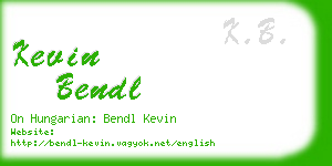 kevin bendl business card